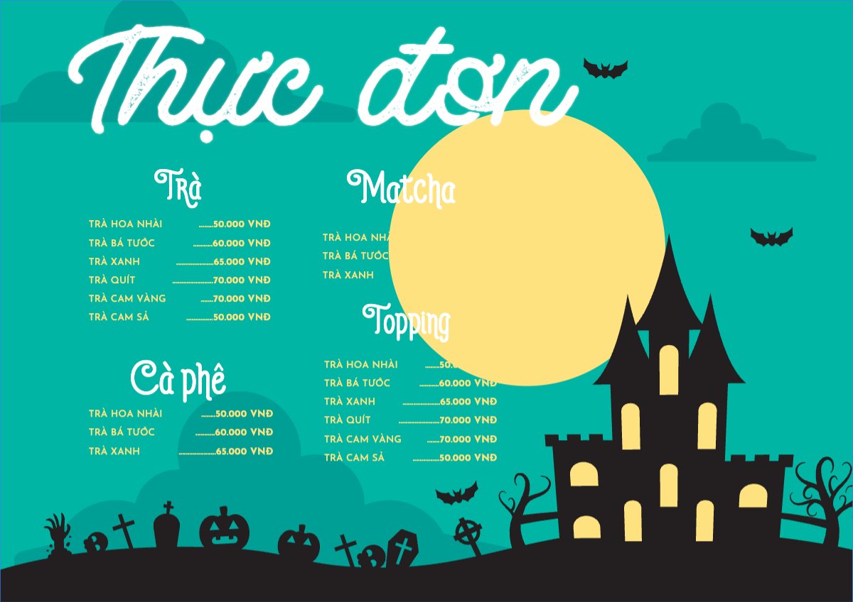 Halloween, nước uống, juice, giải khát, F&B, drink