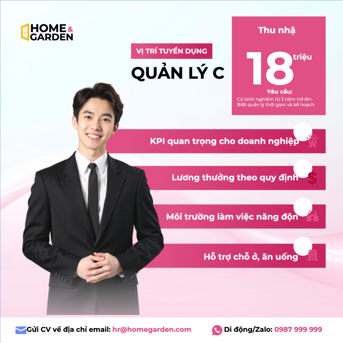 Mẫu Bài post MXH vuông Tuyển dụng, quản lý cửa hàng, văn phòng, office, doanh nghiệp, hiện đại, modern — LayerPic