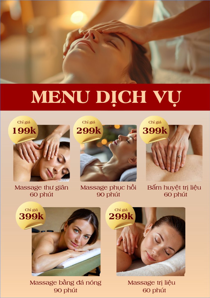 Mẫu Menu tờ rời (dọc) Tiệm tóc, tiệm cắt tóc, salon, nail, spa, beauty, làm đẹp, thẩm mỹ — LayerPic