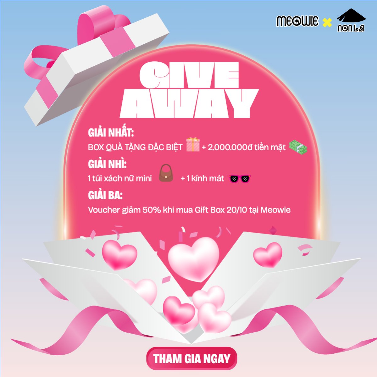 Mẫu Bài post MXH vuông 20/10, Ngày phụ nữ Việt Nam, Vietnamese Women's Day, phụ nữ, give away, sự kiện, event, dễ thương, cute, chibi, hoạt hình, cartoon — LayerPic