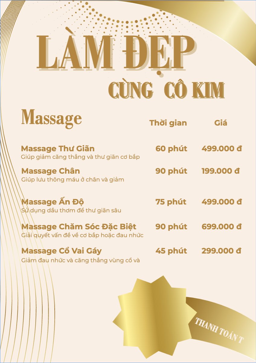 Mẫu Menu tờ rời (dọc) Tiệm tóc, tiệm cắt tóc, salon, nail, spa, beauty, làm đẹp, thẩm mỹ — LayerPic