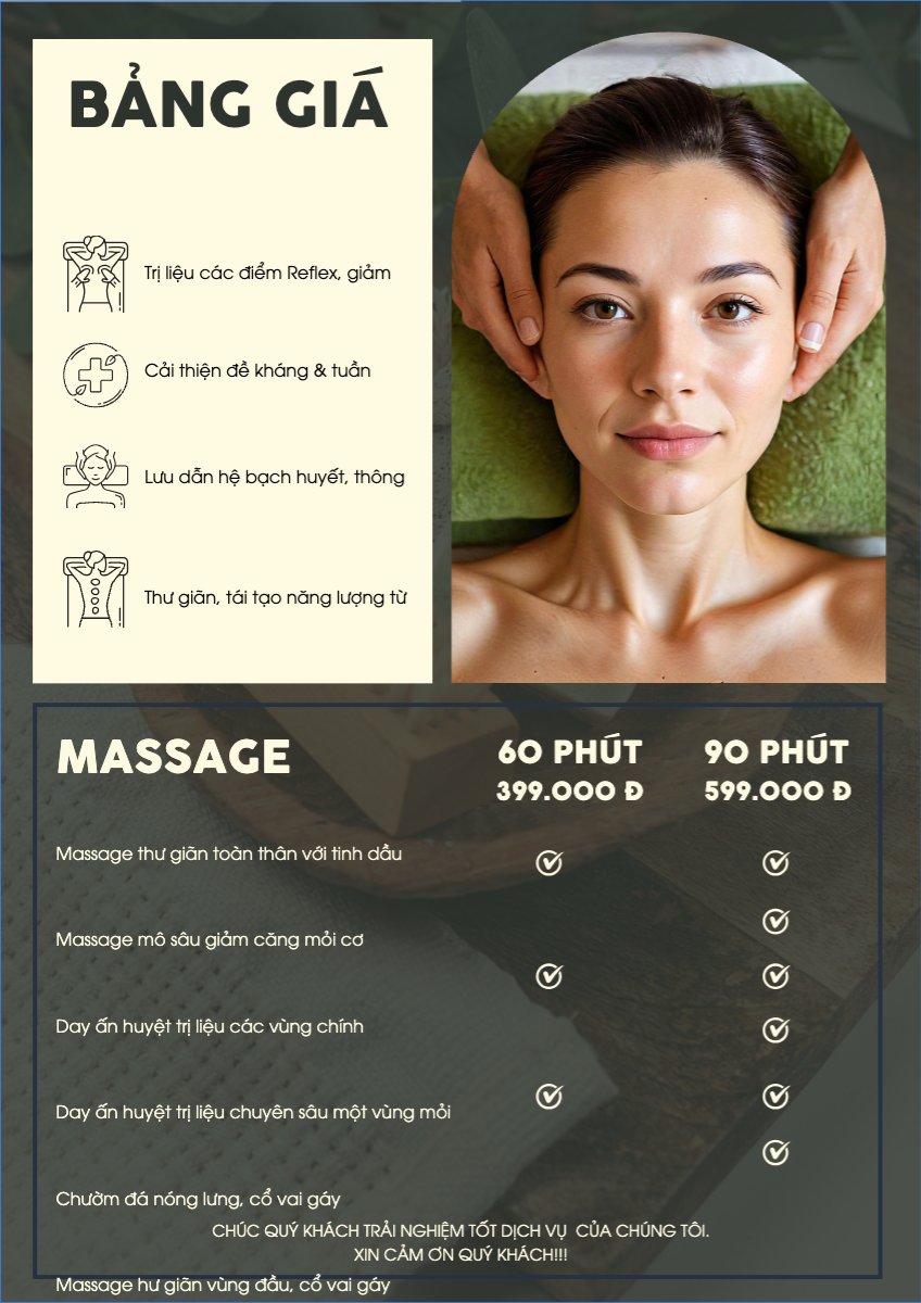 Mẫu Menu tờ rời (dọc) Tiệm tóc, tiệm cắt tóc, salon, nail, spa, beauty, làm đẹp, thẩm mỹ — LayerPic