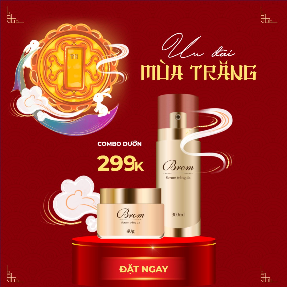 Mẫu Bài post MXH vuông Trung thu, Tết Đoàn Viên, mid-autumn festival, sự kiện, event, lễ hội, festival, mỹ phẩm, beauty, làm đẹp, sale, giảm giá, dễ thương, cute — LayerPic