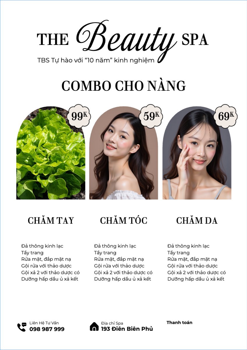 Mẫu Menu tờ rời (dọc) Tiệm tóc, tiệm cắt tóc, salon, nail, spa, beauty, làm đẹp, thẩm mỹ — LayerPic