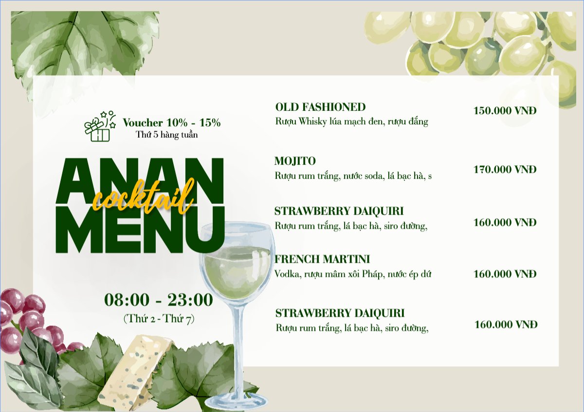 Nước uống, juice, giải khát, F&B, drink, cocktail