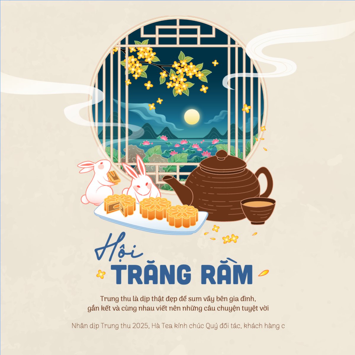Mẫu Bài post MXH vuông Trung thu, Tết Đoàn Viên, mid-autumn festival, sự kiện, event, dễ thương, cute, hiện đại, modern — LayerPic