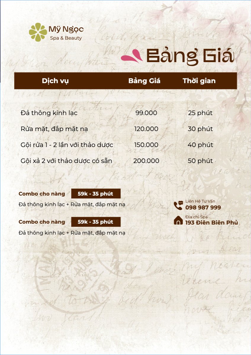 Mẫu Menu tờ rời (dọc) Tiệm tóc, tiệm cắt tóc, salon, nail, spa, beauty, làm đẹp, thẩm mỹ — LayerPic