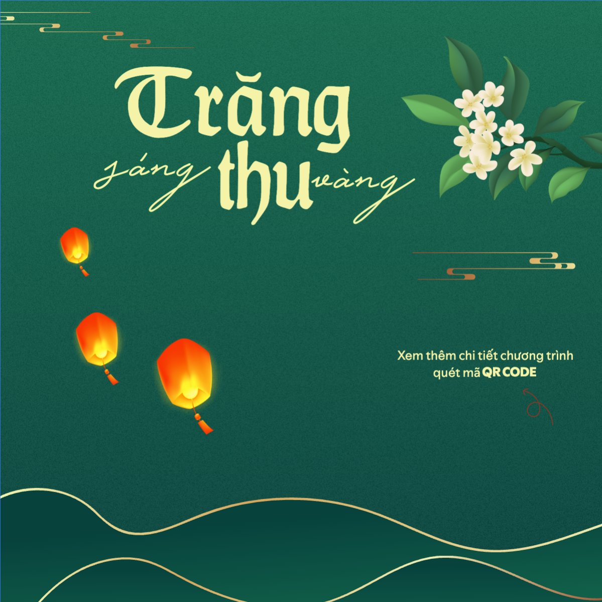 Mẫu Bài post MXH vuông Trung thu, Tết Đoàn Viên, mid-autumn festival, sự kiện, event, lễ hội, festival, hiện đại, modern, sang trọng, đơn giản — LayerPic