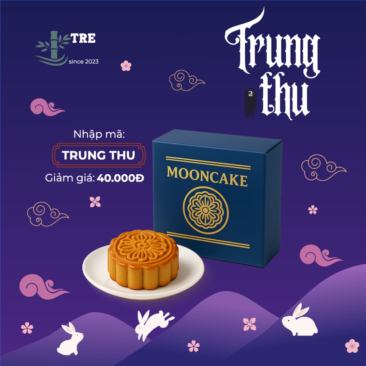 Mẫu Bài post MXH vuông Trung thu, Tết Đoàn Viên, mid-autumn festival, sự kiện, event, lễ hội, festival, ẩm thực, food, bánh trung thu, cute, dễ thương — LayerPic