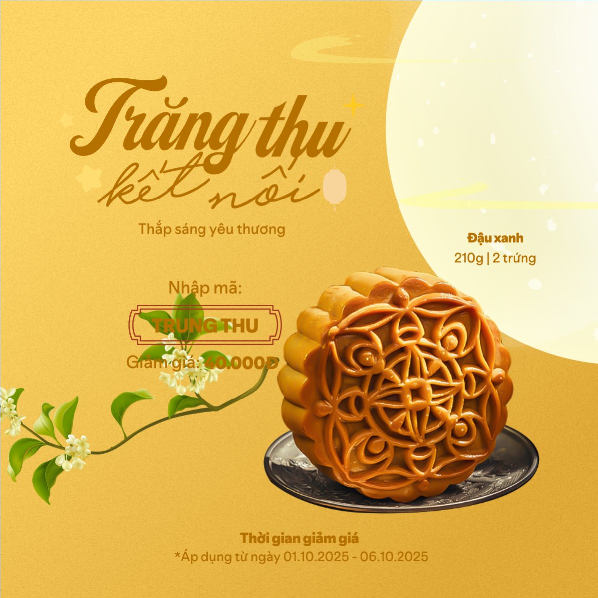 Mẫu Bài post MXH vuông Trung thu, Tết Đoàn Viên, mid-autumn festival, sự kiện, event, lễ hội, festival, ẩm thực, food, bánh trung thu, cute, dễ thương — LayerPic