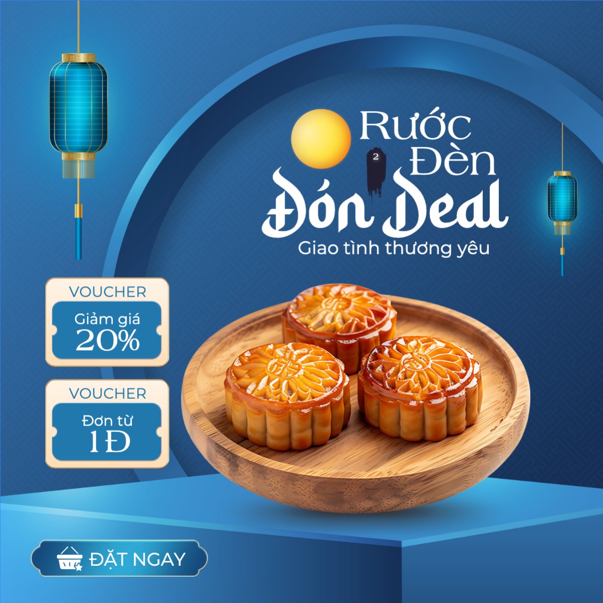 Mẫu Bài post MXH vuông Trung thu, Tết Đoàn Viên, mid-autumn festival, bánh trung thu, bánh, ẩm thực, food, hiện đại, modern, đơn giản — LayerPic