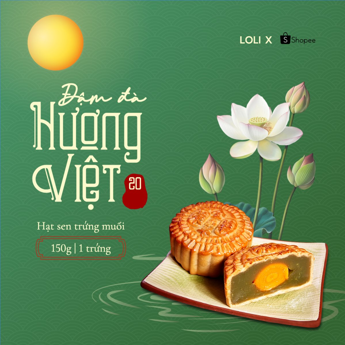 Mẫu Bài post MXH vuông Trung thu, Tết Đoàn Viên, mid-autumn festival, bánh trung thu, bánh, ẩm thực, food, hiện đại, modern, đơn giản — LayerPic