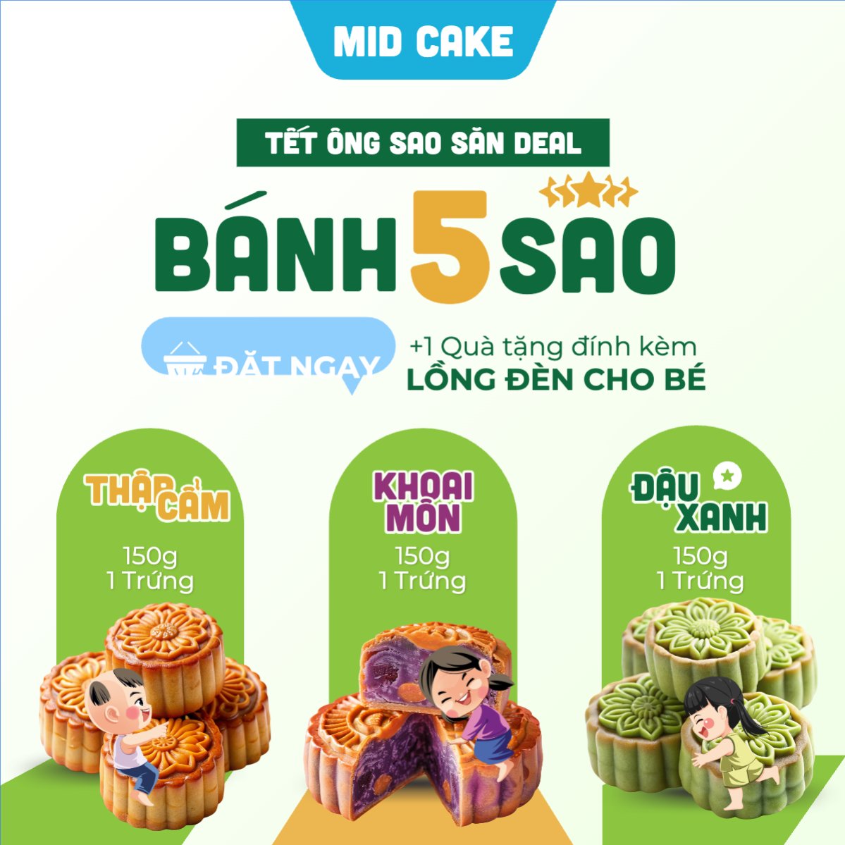 Mẫu Bài post MXH vuông Trung thu, Tết Đoàn Viên, mid-autumn festival, sự kiện, ẩm thực, food, event, hiện đại, modern, cute, dễ thương, chibi — LayerPic