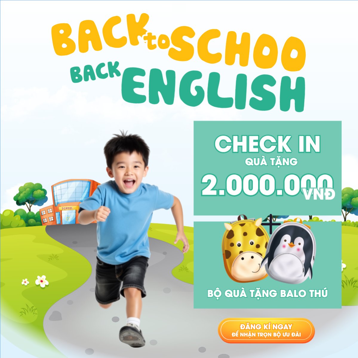Mẫu Bài post MXH vuông Tựu trường, đến trường, nhập học, giáo dục, education, school, trường học,hiện đại, modern — LayerPic