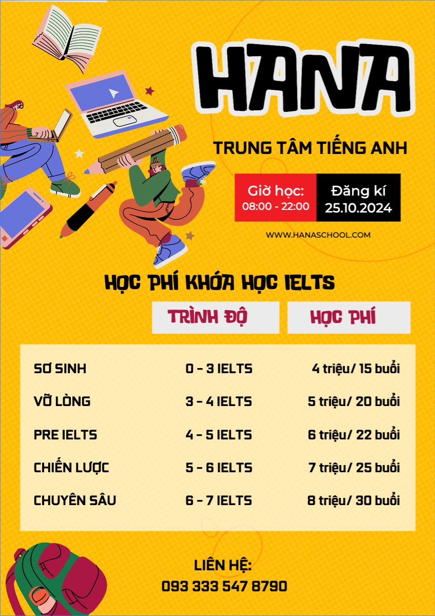 Mẫu Menu tờ rời (dọc) Giáo dục, education, school, trường học, ngoại ngữ — LayerPic