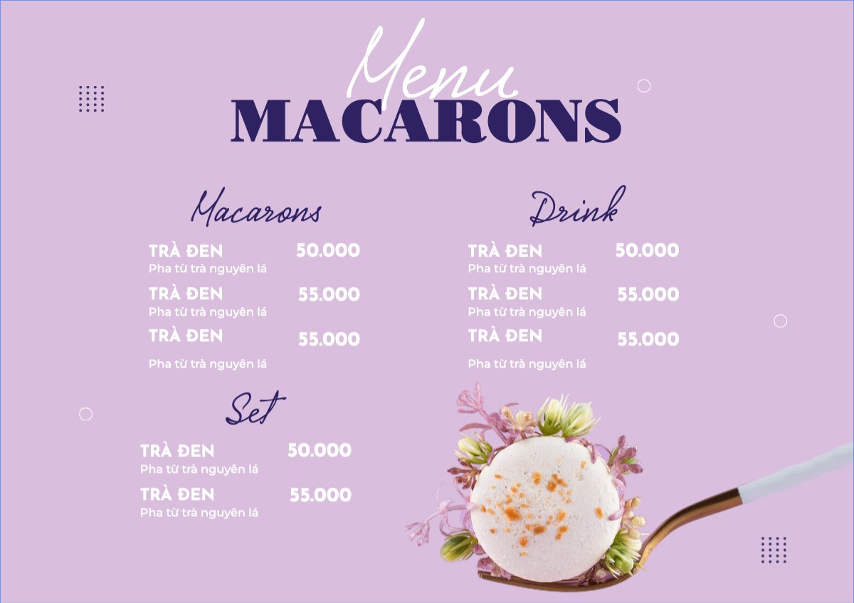 Mẫu Menu tờ rời (ngang) Đồ ăn, food, thực phẩm, ẩm thực, món ăn, F&B, nhà hàng, thức ăn, bánh ngọt, cake — LayerPic