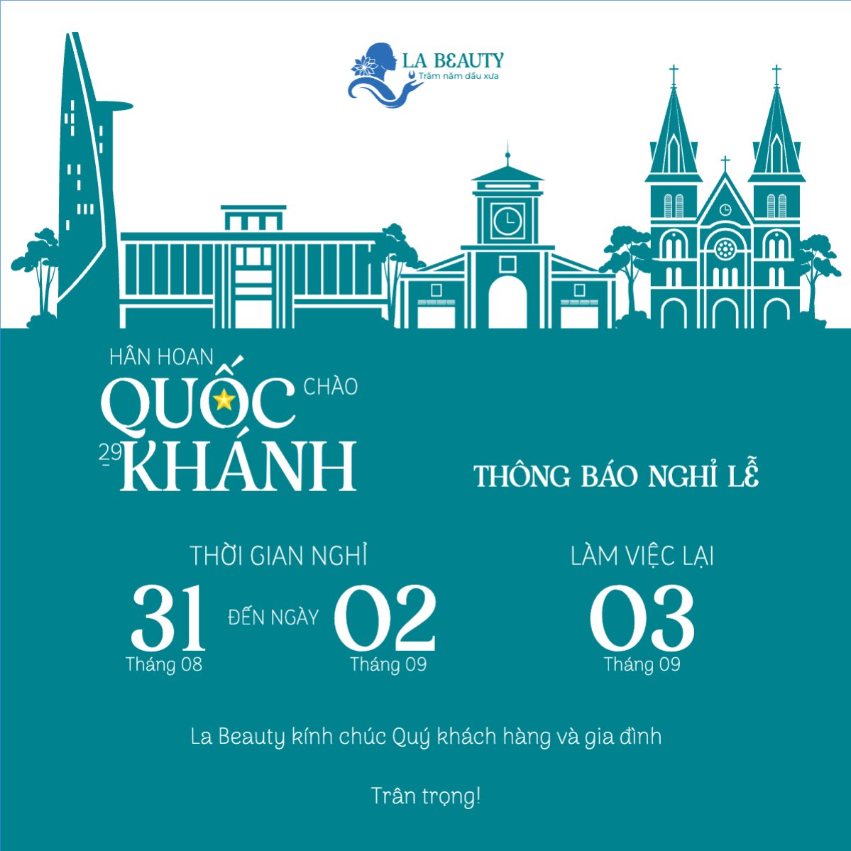 Mẫu Bài post MXH vuông 2/9, Quốc Khánh, lễ hội, thông báo, lịch nghỉ, Việt Nam, sự kiện, event, hiện đại, modern — LayerPic