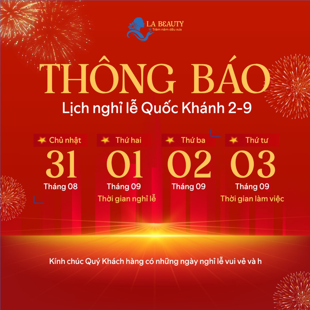 Mẫu Bài post MXH vuông 2/9, Quốc Khánh, lễ hội, thông báo, lịch nghỉ, Việt Nam, sự kiện, event, hiện đại, modern — LayerPic