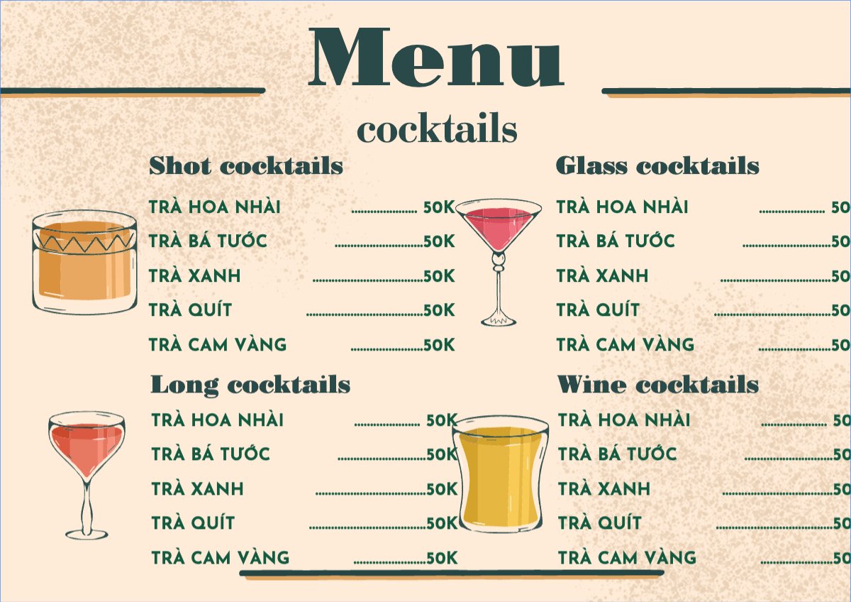 Nước uống, juice, giải khát, F&B, drink, cocktails