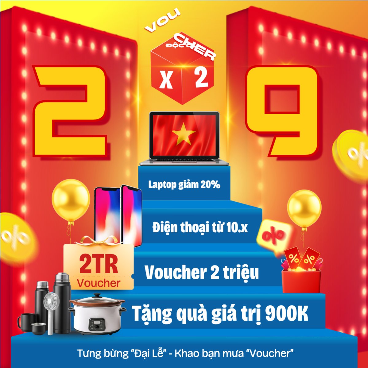 Mẫu Bài post MXH vuông 2/9, Quốc Khánh, lễ hội, Việt Nam, công nghệ, technology, điện tử, electronic, hiện đại, modern — LayerPic