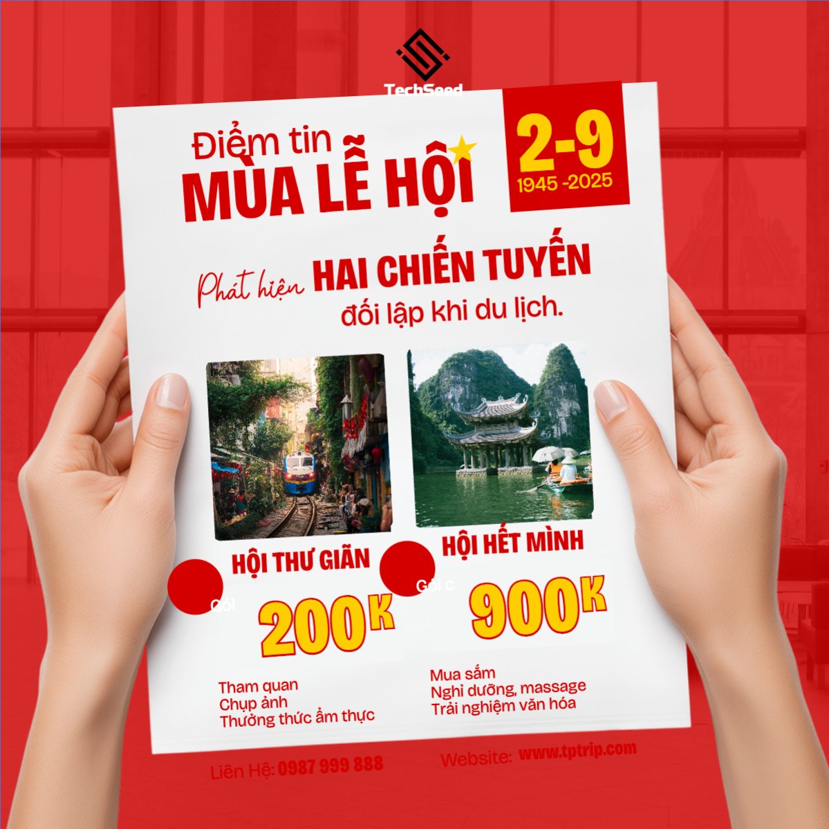 Mẫu Bài post MXH vuông 2/9, Quốc Khánh, lễ hội, Việt Nam, du lịch, travel, khám phá, tourist, hiện đại, modern — LayerPic