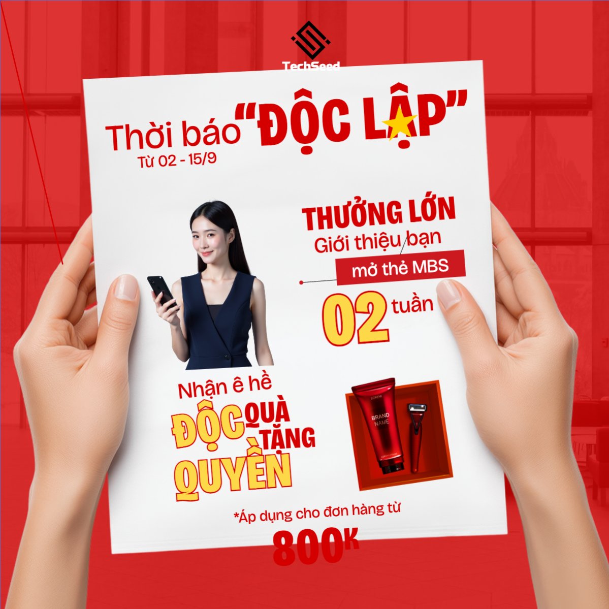 Mẫu Bài post MXH vuông 2/9, Quốc Khánh, lễ hội, Việt Nam, làm đẹp, spa, beauty, thẩm mỹ, skincare, hiện đại, modern — LayerPic