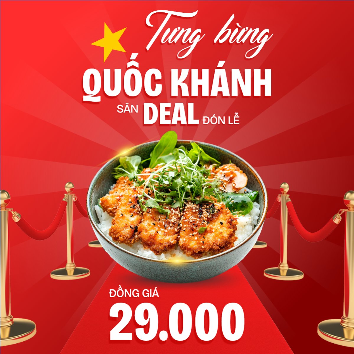 Mẫu Bài post MXH vuông 2/9, Quốc Khánh, lễ hội, Việt Nam, đồ ăn, food, thực phẩm, ẩm thực, món ăn, F&B, thức ăn, hiện đại, modern — LayerPic
