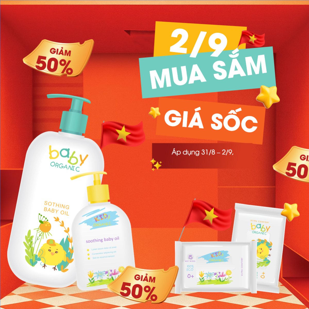 Mẫu Bài post MXH vuông 2/9, Quốc Khánh, lễ hội, Việt Nam, sự kiện, event, chương trình, sale, hiện đại, sang trọng, modern — LayerPic