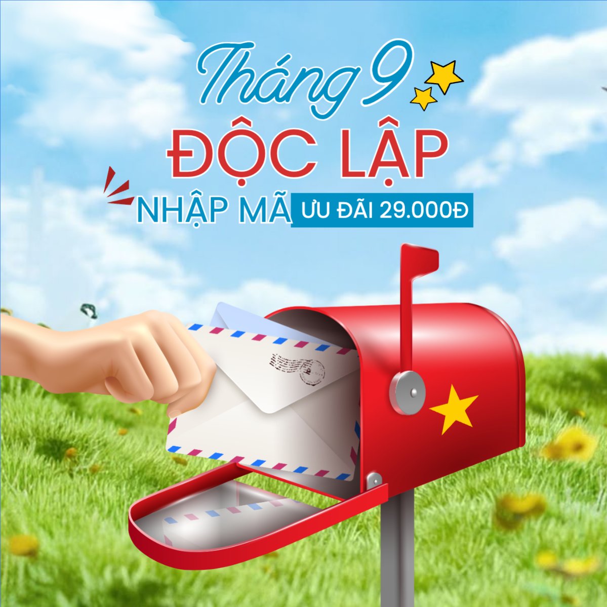 Mẫu Bài post MXH vuông 2/9, Quốc Khánh, lễ hội, Việt Nam, sự kiện, event, làm đẹp, hiện đại, modern — LayerPic