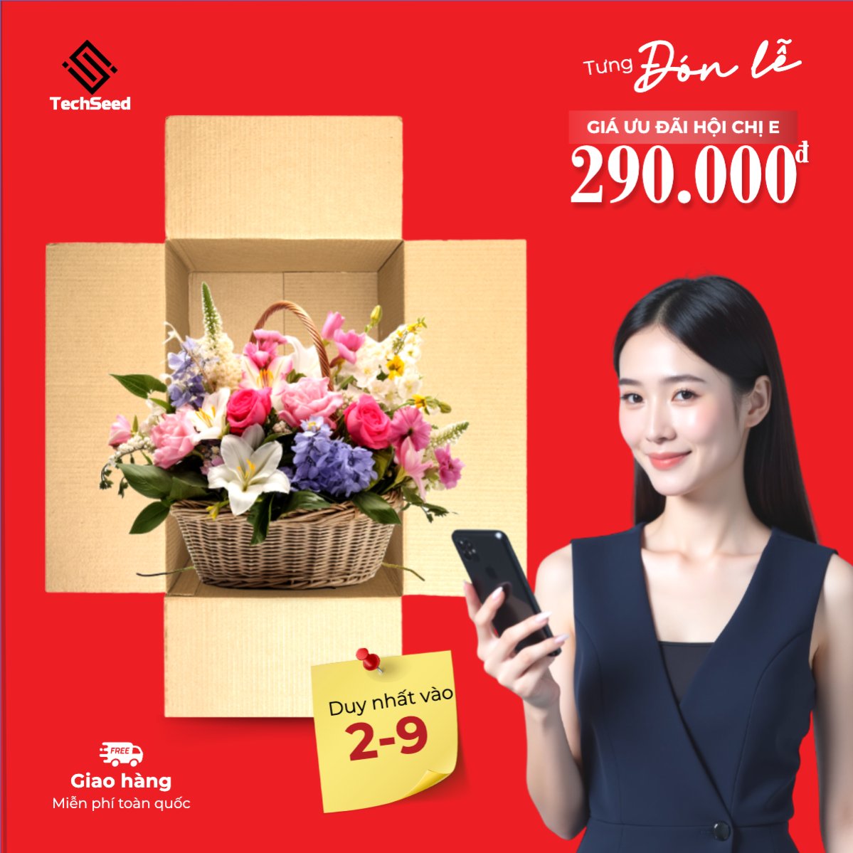 Mẫu Bài post MXH vuông 2/9, Quốc Khánh, lễ hội, Việt Nam, sự kiện, event, nông sản, giao hàng, hiện đại, sang trọng, modern — LayerPic