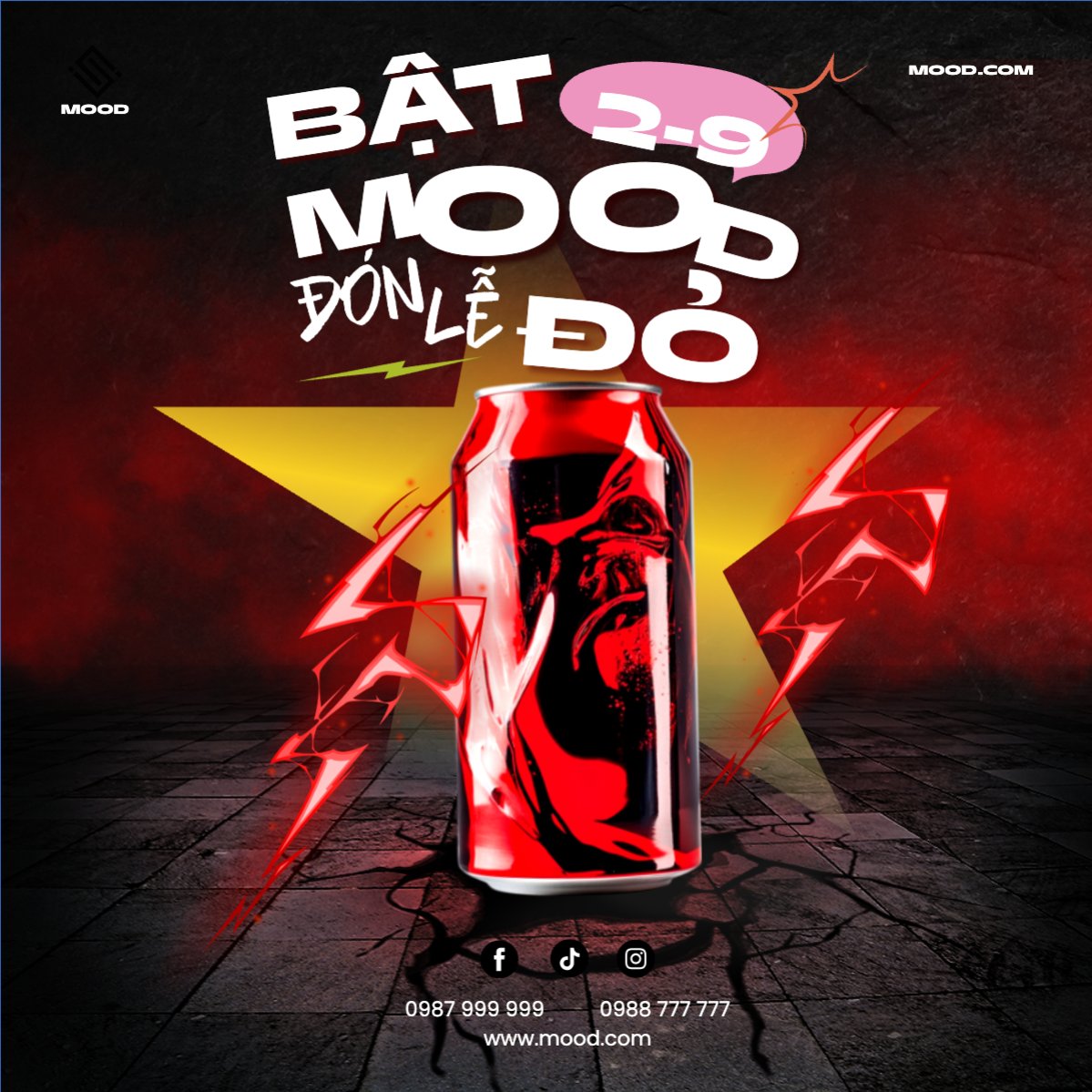 Mẫu Bài post MXH vuông 2/9, Quốc Khánh, lễ hội, Việt Nam, nước uống, juice, giải khát, F&B, drink, hiện đại, modern — LayerPic