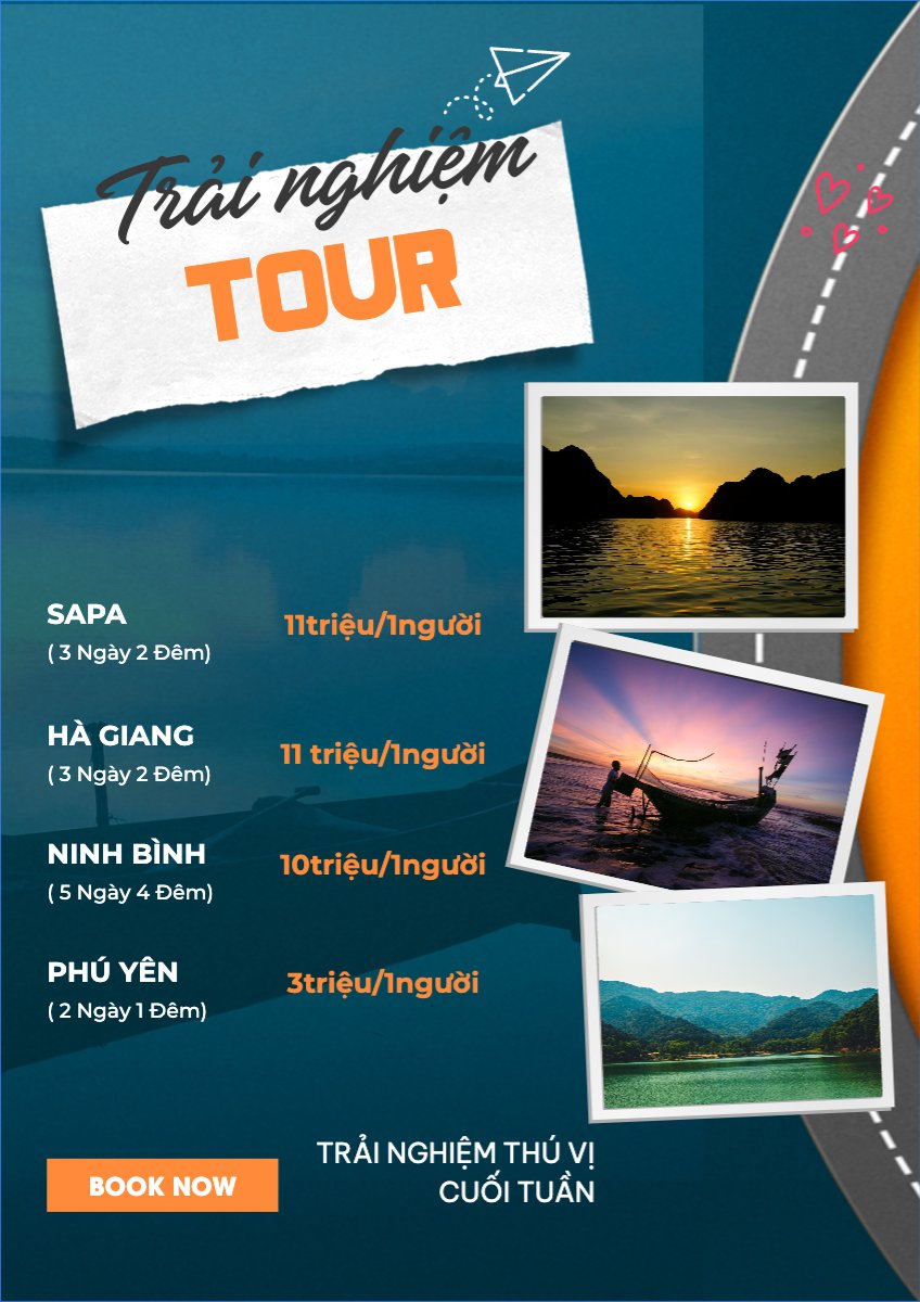 Mẫu Menu tờ rời (dọc) Du lịch, travel, tourism, trải nghiệm, khám phá — LayerPic