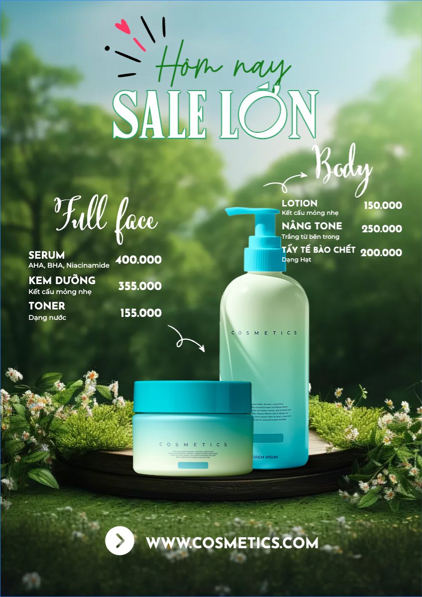 Mẫu Menu tờ rời (dọc) Spa, beauty, làm đẹp, thẩm mỹ, cosmetic, mỹ phẩm — LayerPic