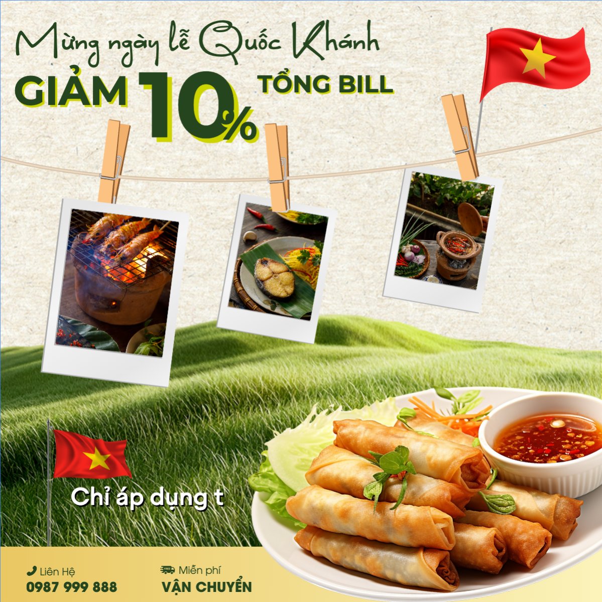Mẫu Bài post MXH vuông 2/9, Quốc Khánh, lễ hội, Việt Nam, đồ ăn, food, thực phẩm, ẩm thực, món ăn, F&B, thức ăn, cổ điển, vintage, retro, classic — LayerPic