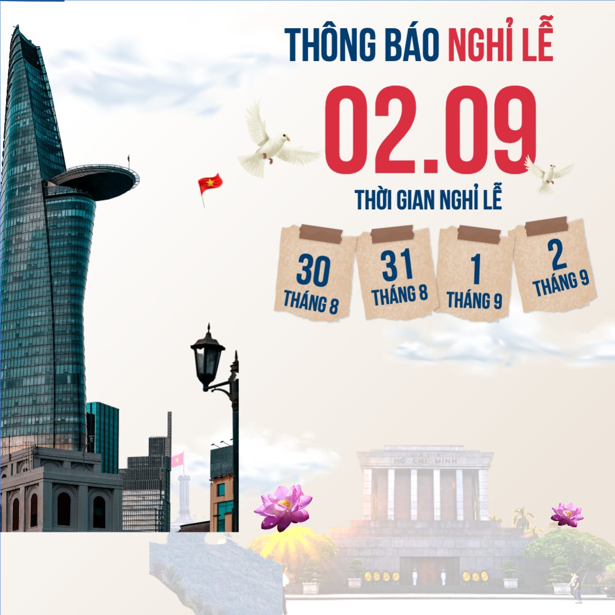 Mẫu Bài post MXH vuông 2/9, Quốc Khánh, lễ hội, Việt Nam, sự kiện, event, hiện đại, sang trọng, modern — LayerPic