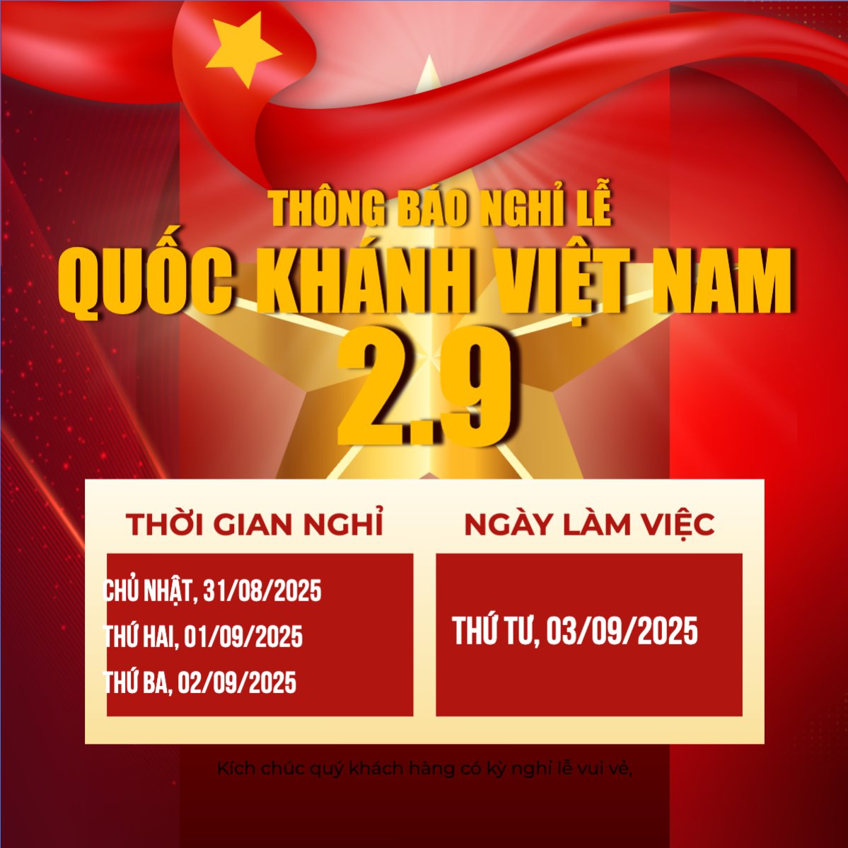 Mẫu Bài post MXH vuông 2/9, Quốc Khánh, lễ hội, Việt Nam, sự kiện, event, hiện đại, sang trọng, modern — LayerPic