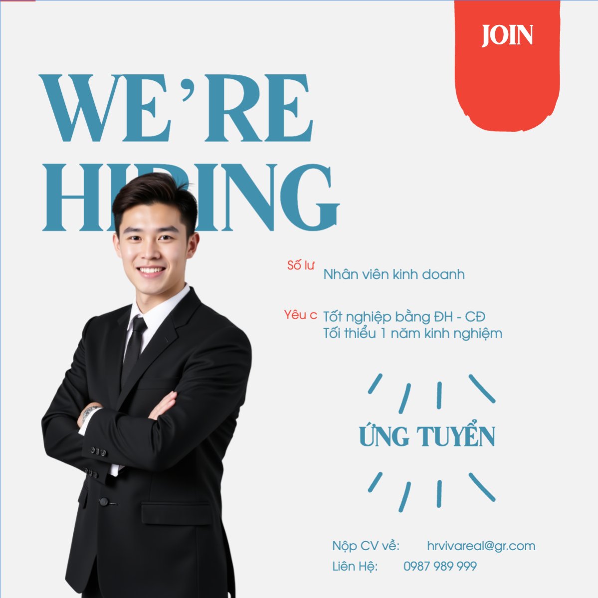 Mẫu Bài post MXH vuông Nhân viên kinh doanh, business, văn phòng, office, kinh doanh, kinh tế, hiện đại, modern — LayerPic