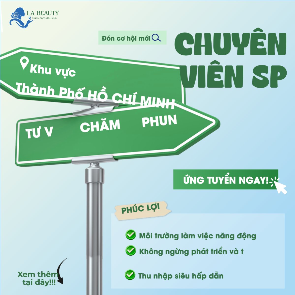 Mẫu Bài post MXH vuông Nhân viên spa, tuyển dụng, beauty, làm đẹp, thẩm mỹ, cosmetic, hiện đại, modern — LayerPic