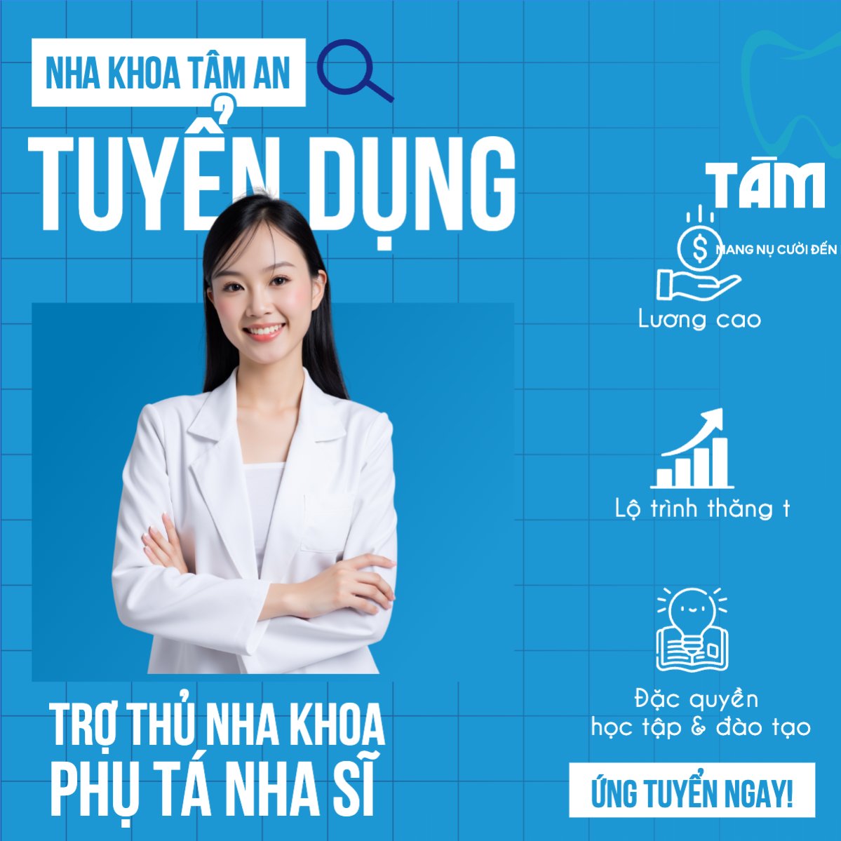 Mẫu Bài post MXH vuông Nha khoa, thẩm mỹ viện, tuyển dụng, spa, beauty, làm đẹp, thẩm mỹ, hiện đại, modern — LayerPic