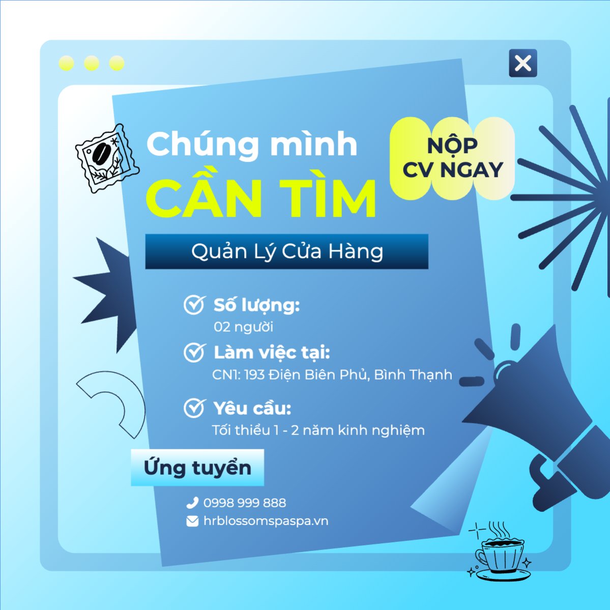 Mẫu Bài post MXH vuông Quản lý cửa hàng, quản lý, nhân viên, cửa hàng, nước uống, juice, giải khát, F&B, drink, hiện đại, modern — LayerPic