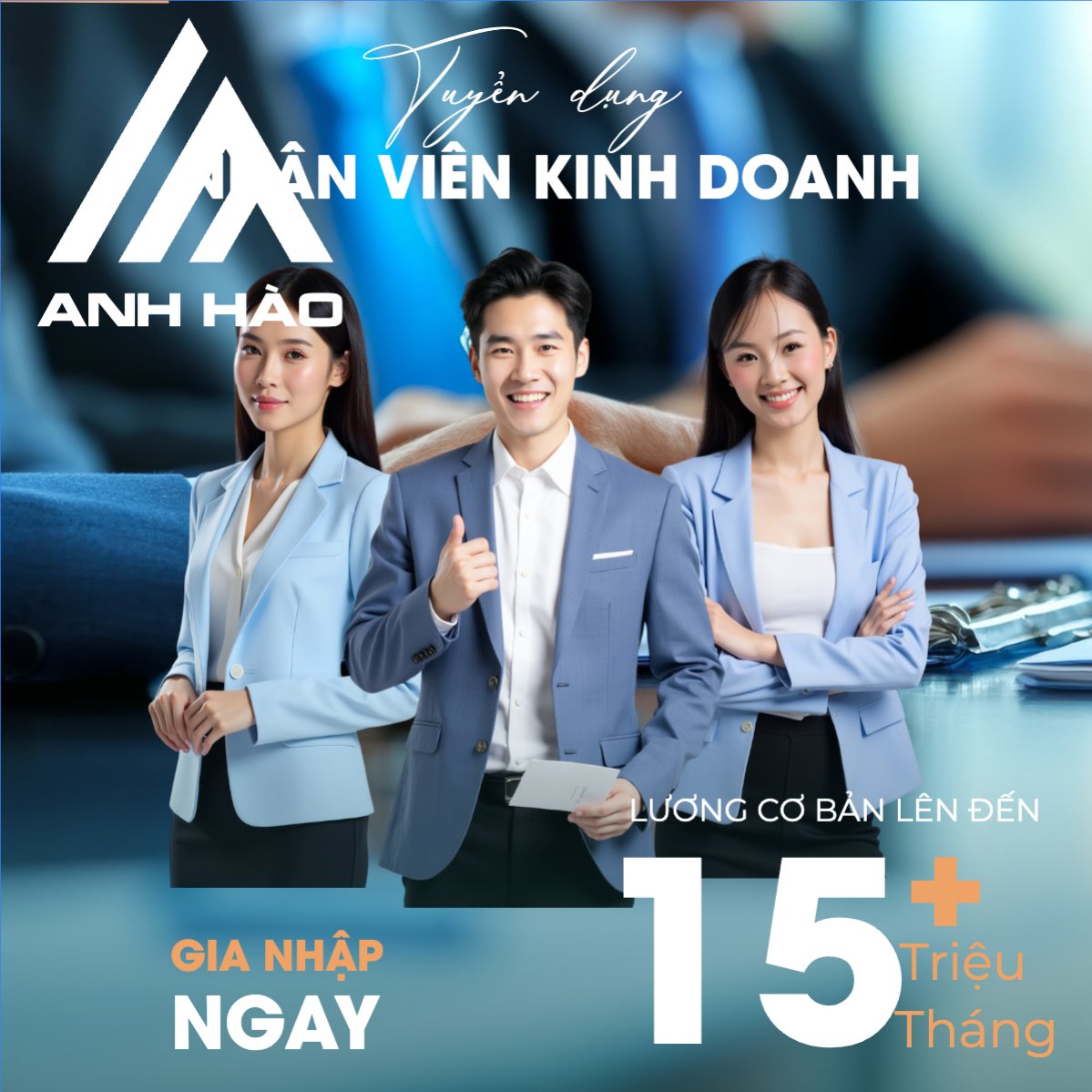 Mẫu Bài post MXH vuông Kinh doanh, tuyển dụng, văn phòng, office, hiện đại, modern — LayerPic