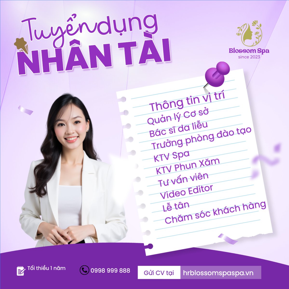 Mẫu Bài post MXH vuông Spa, tuyển dụng, beauty, làm đẹp, thẩm mỹ, cosmetic, hiện đại, morden — LayerPic