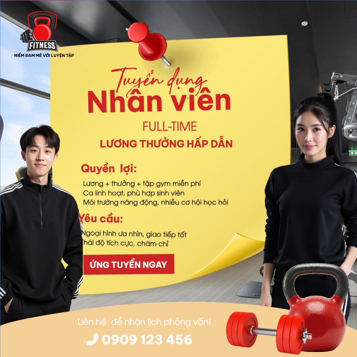 Mẫu Bài post MXH vuông Gym, tuyển dụng, spa, beauty, làm đẹp, thẩm mỹ, sức khỏe, heathy, hiện đại, modern — LayerPic
