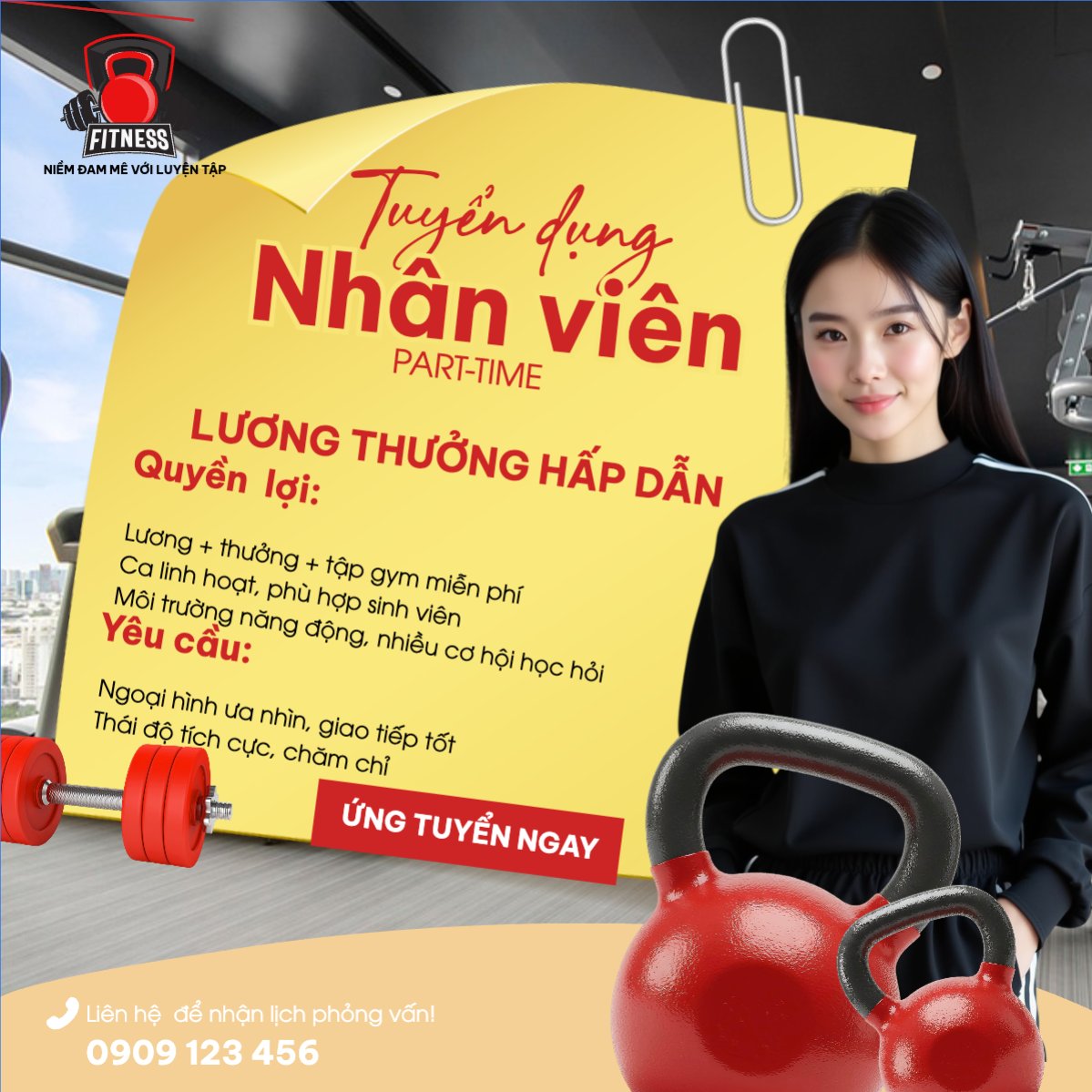 Mẫu Bài post MXH vuông Gym, tuyển dụng, spa, beauty, làm đẹp, thẩm mỹ, sức khỏe, heathy, hiện đại, modern — LayerPic