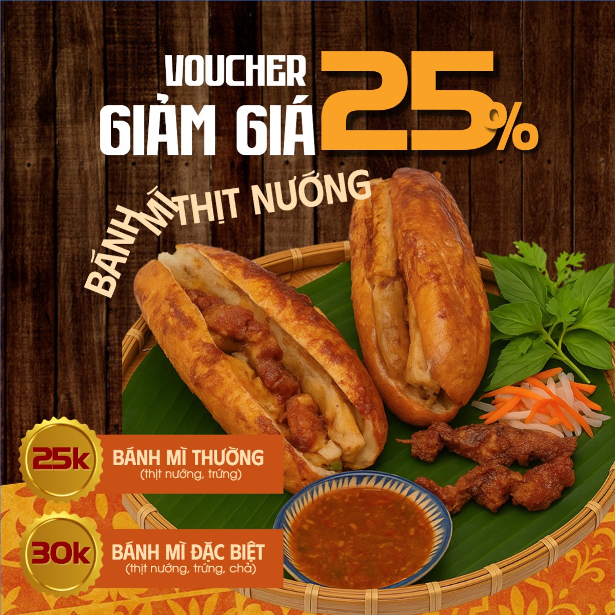 Mẫu Bài post MXH vuông Bánh mì, Món ăn Việt Nam, đồ ăn, food, thực phẩm, ẩm thực, món ăn, F&B, thức ăn, cổ điển, vintage, retro, classic, truyền thống — LayerPic
