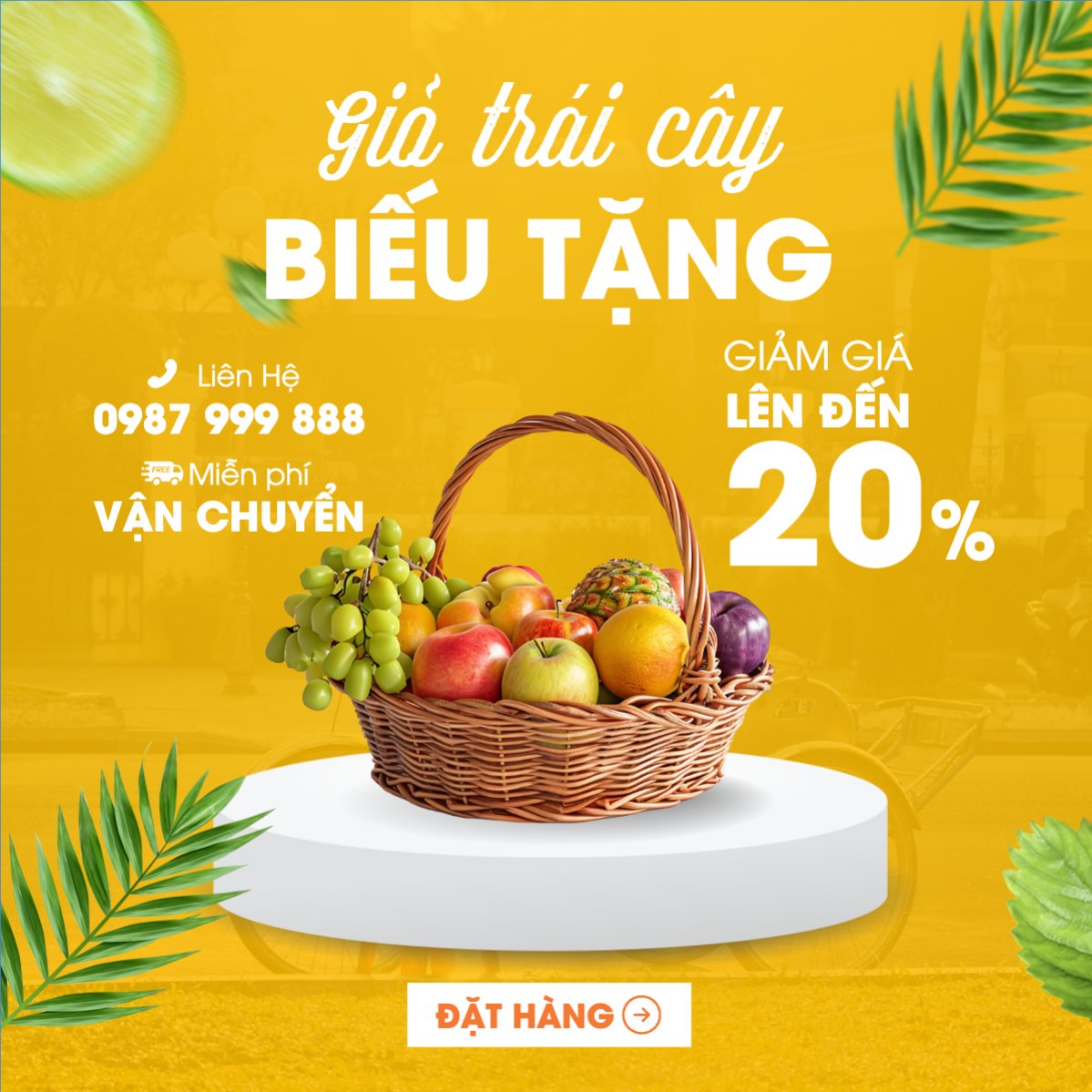 Mẫu Bài post MXH vuông Trái cây, fruit, Đồ ăn, food, thực phẩm, ẩm thực, món ăn, F&B, nhà hàng, thức ăn, hiện đại — LayerPic