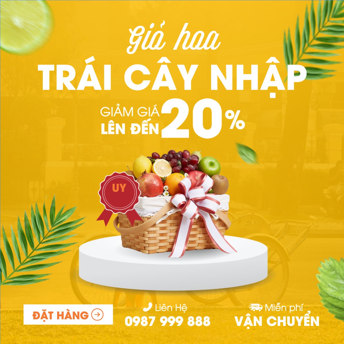 Mẫu Bài post MXH vuông Trái cây, fruit, Đồ ăn, food, thực phẩm, ẩm thực, món ăn, F&B, nhà hàng, thức ăn, hiện đại — LayerPic