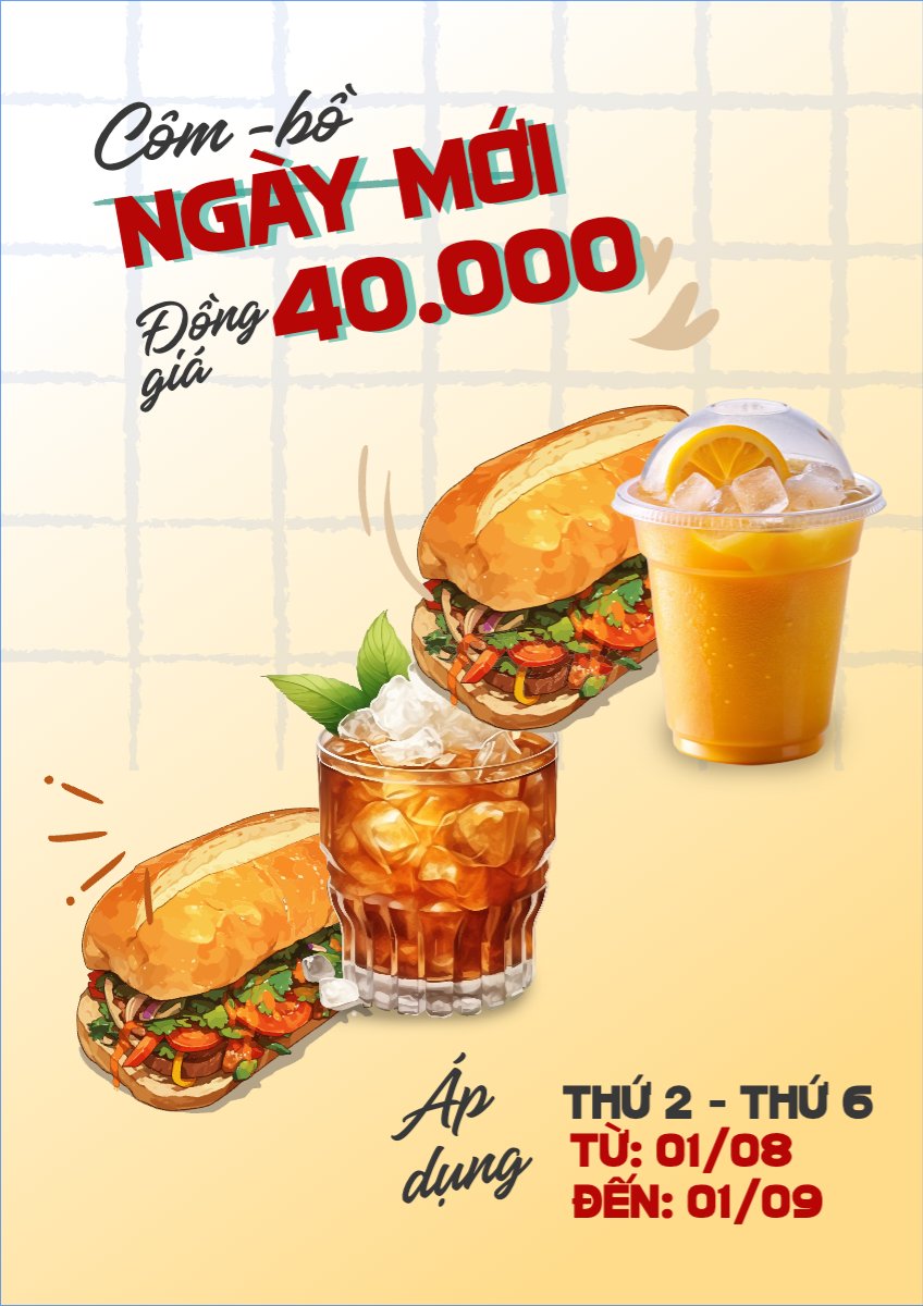 Mẫu Menu tờ rời (dọc) menu, thực đơn, món ăn việt, bánh mì, f&b, food — LayerPic