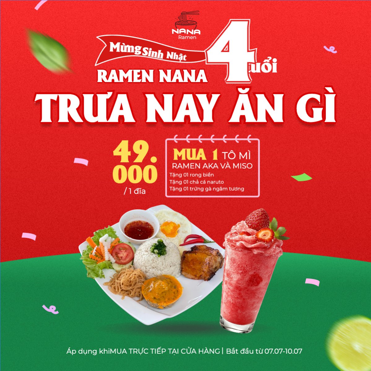Mẫu Bài post MXH vuông Cơm, cơm tấm, trà dâu, nước uống, đồ ăn, food, thực phẩm, ẩm thực, món ăn, F&B, nhà hàng, thức ăn, dễ thương, hiện đại — LayerPic