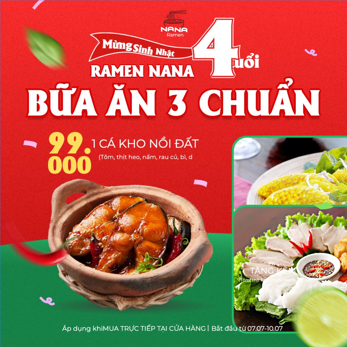 Mẫu Bài post MXH vuông Cá kho, bánh xèo, gỏi, đồ ăn, food, thực phẩm, ẩm thực, món ăn, F&B, nhà hàng, thức ăn, dễ thương, hiện đại — LayerPic